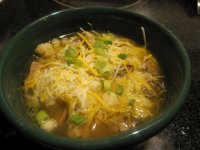 Roasted pork tenderloin posole, garnished.JPG