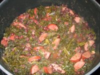 Adzuki beans, kale and kielbasa.JPG