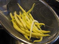 Wax beans, first harvest.JPG