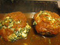 Stuffed portobellos, with sauce.JPG