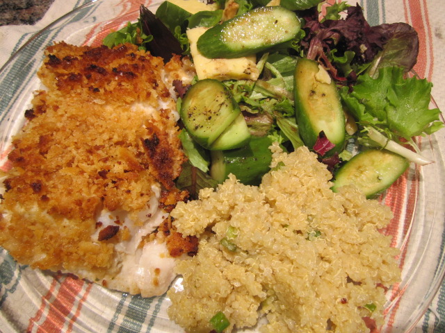 24 Baked stuffed haddock, salad, quinoa.JPG