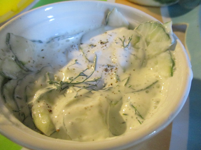 Cucumbers and sour cream.JPG