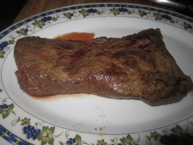 Flat iron steak, ATK hot cast iron pan.JPG