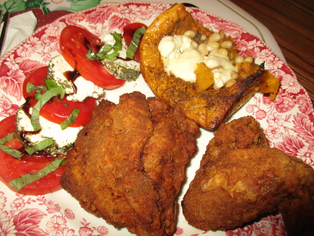 Fried chicken and squash.JPG