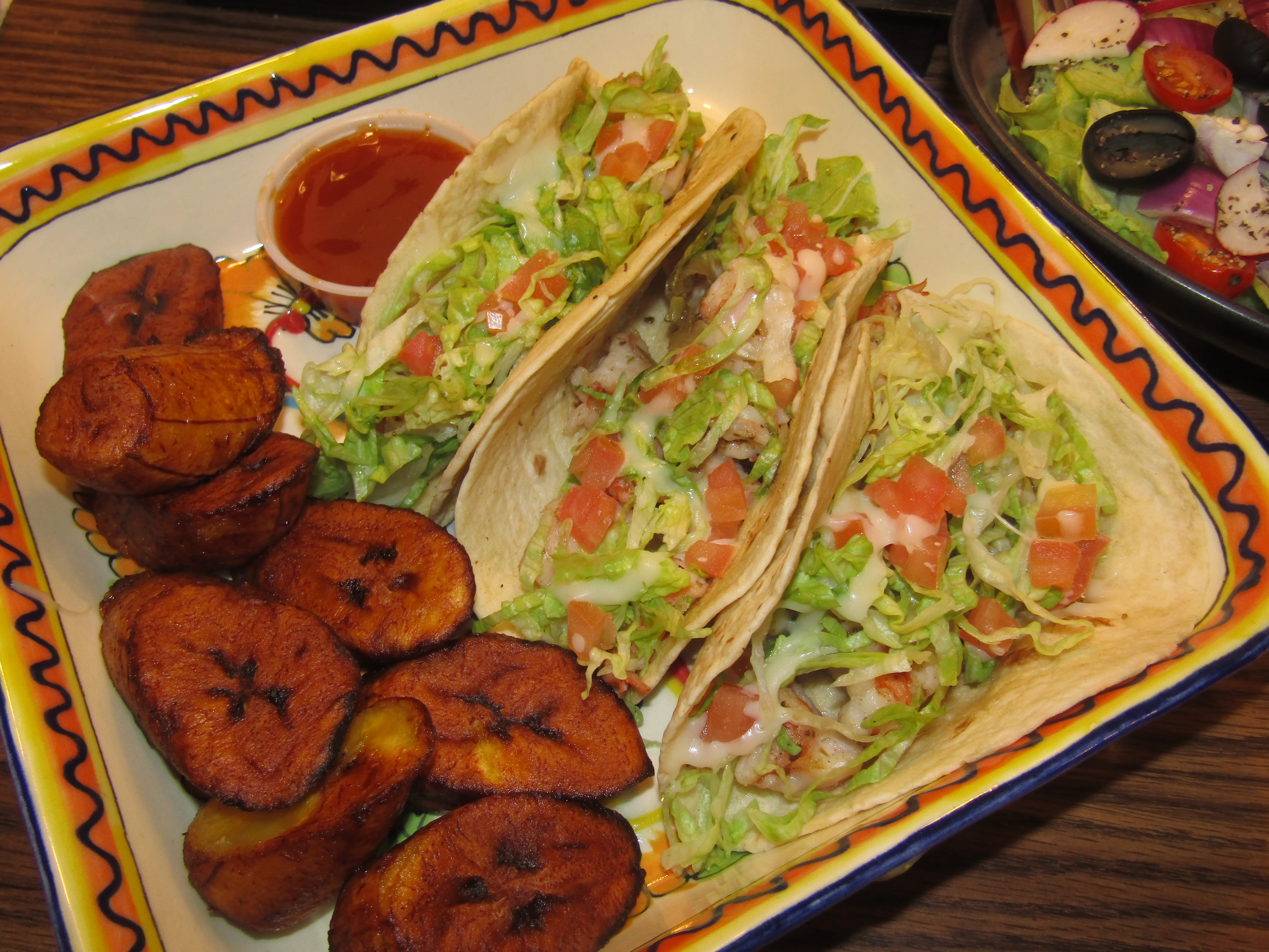 La Choza Shrimp Tacos - Sweet Plantains.JPG