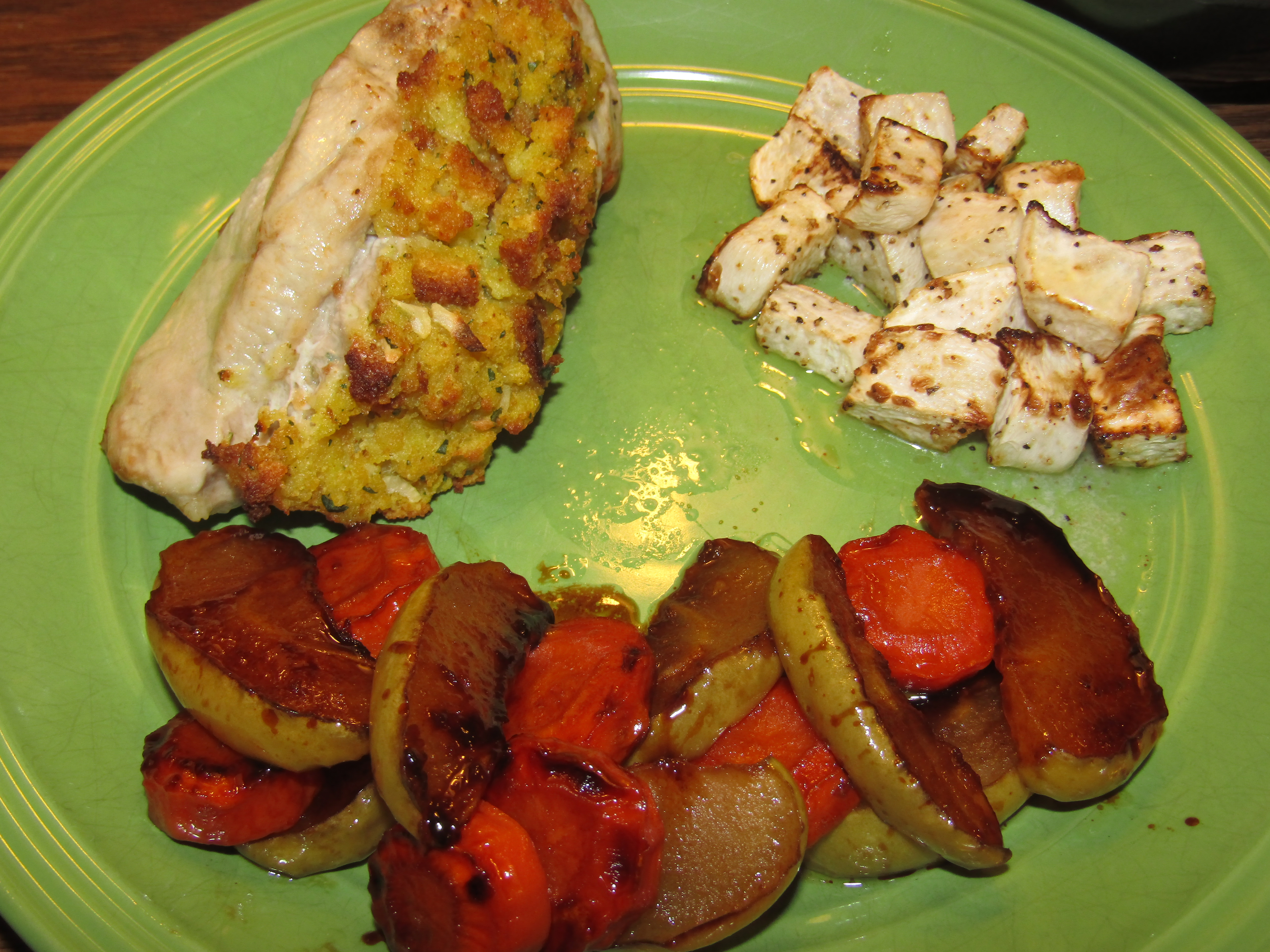 Pork Chop, Stuffed, Fried Apples  Carrots.JPG