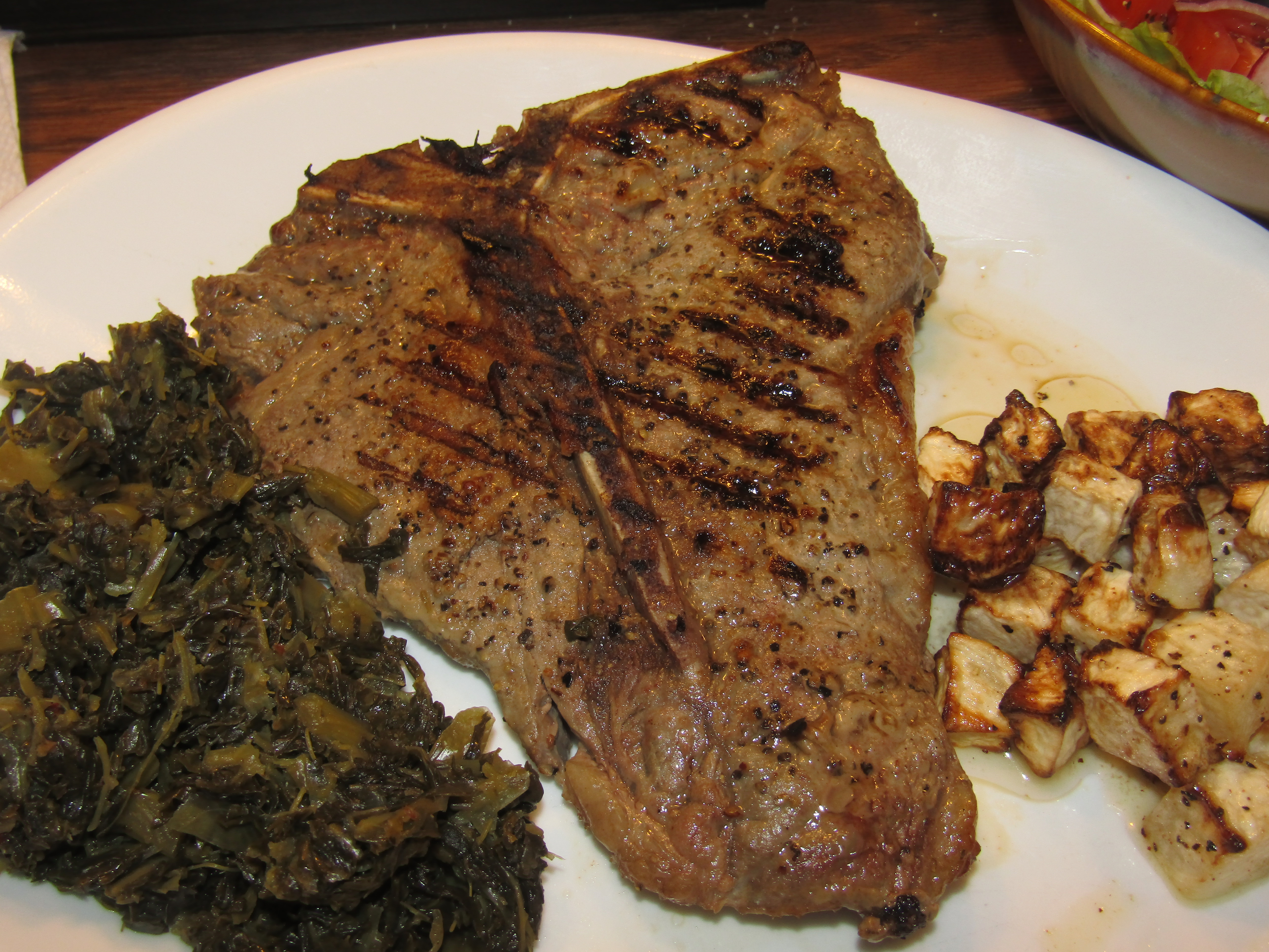 Porterhouse , Grilled, Turnips, Collards 10-24-21.JPG