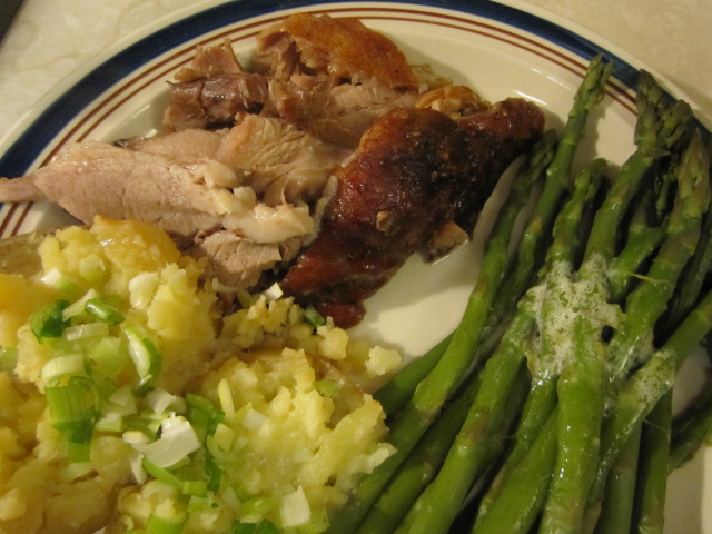 Roast pork shoulder dinner.JPG