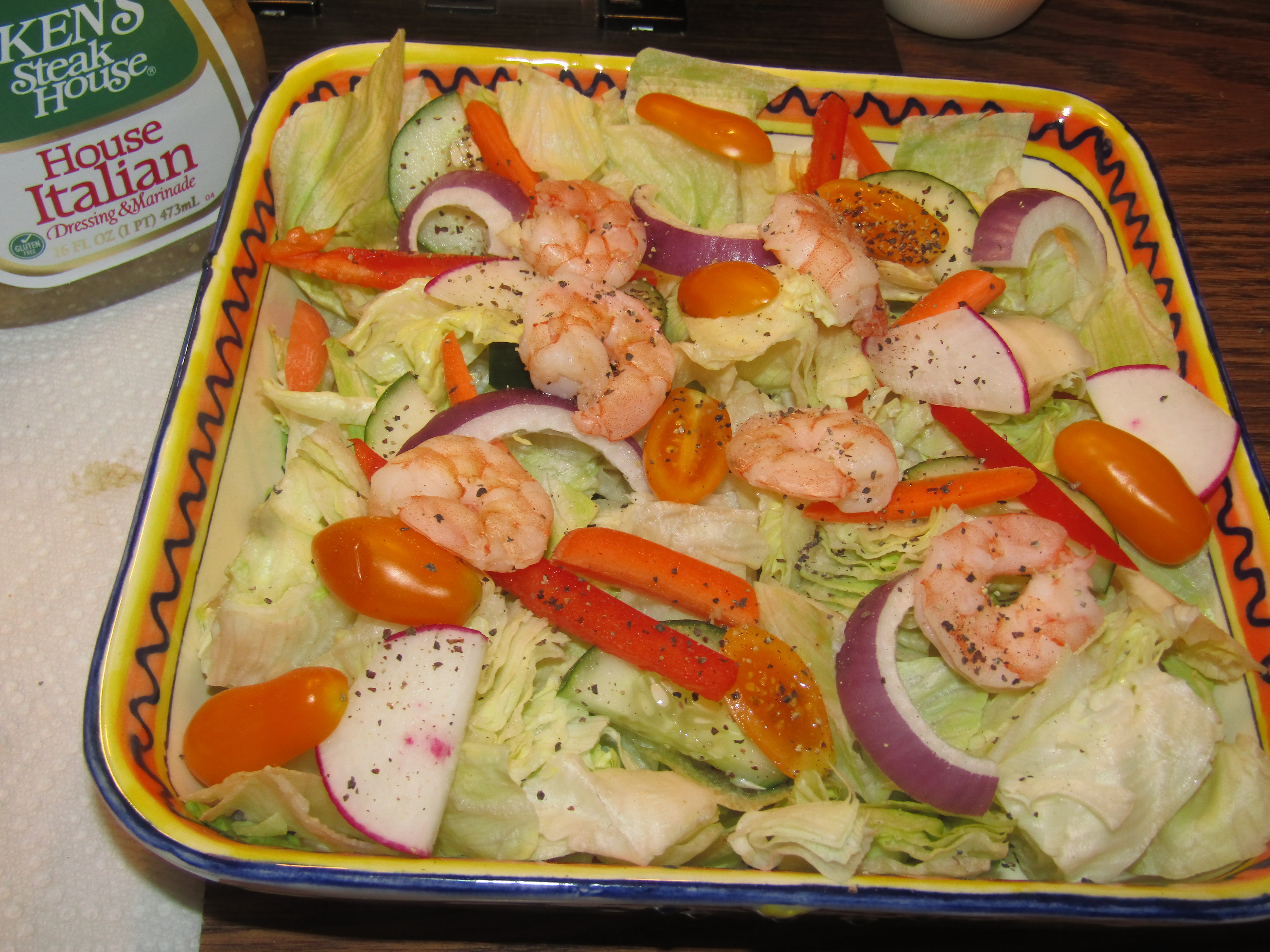Salad, Garden with Shrimp 6-23-25.JPG