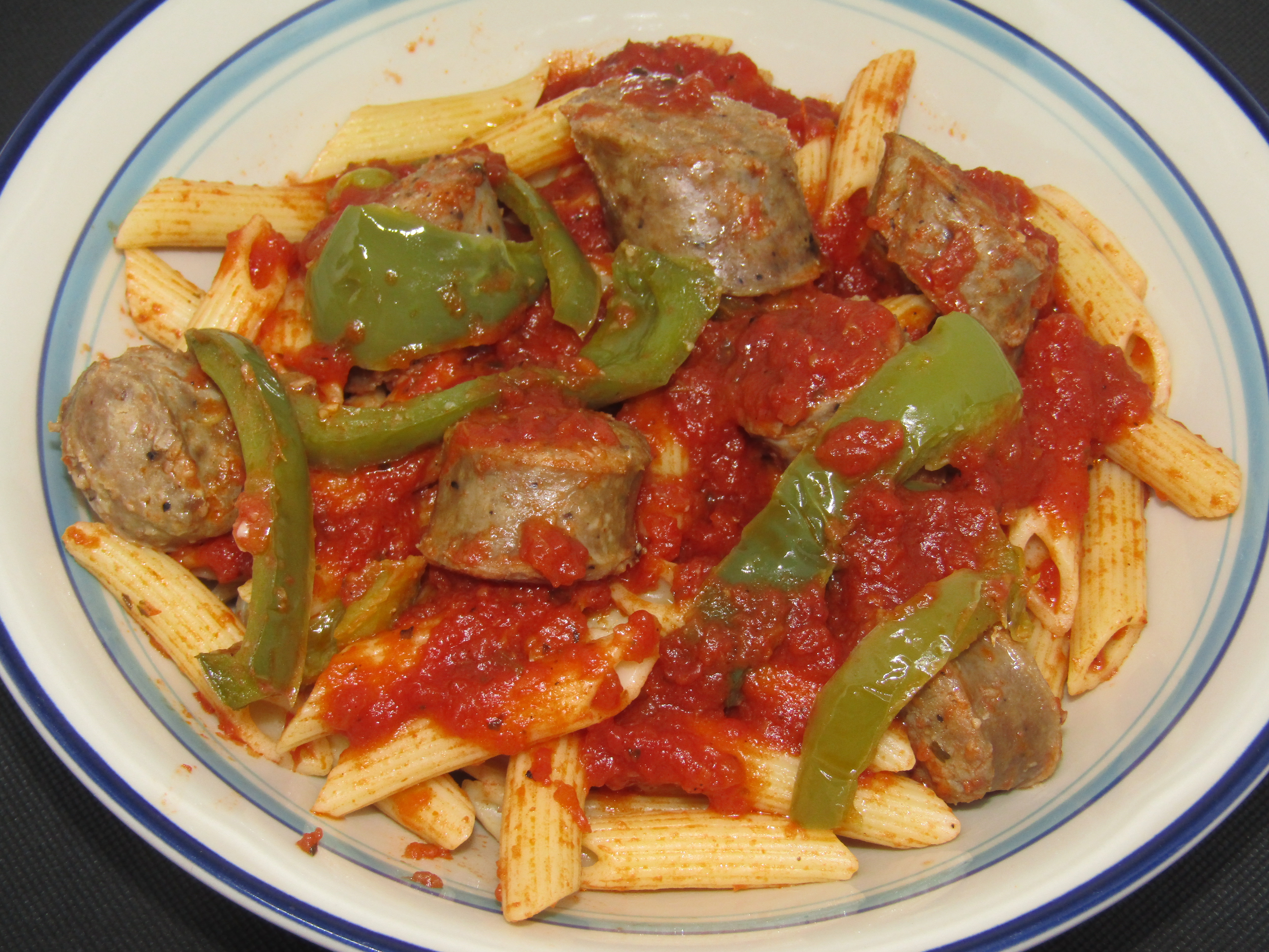 Sausage & Peppers over Penne.JPG