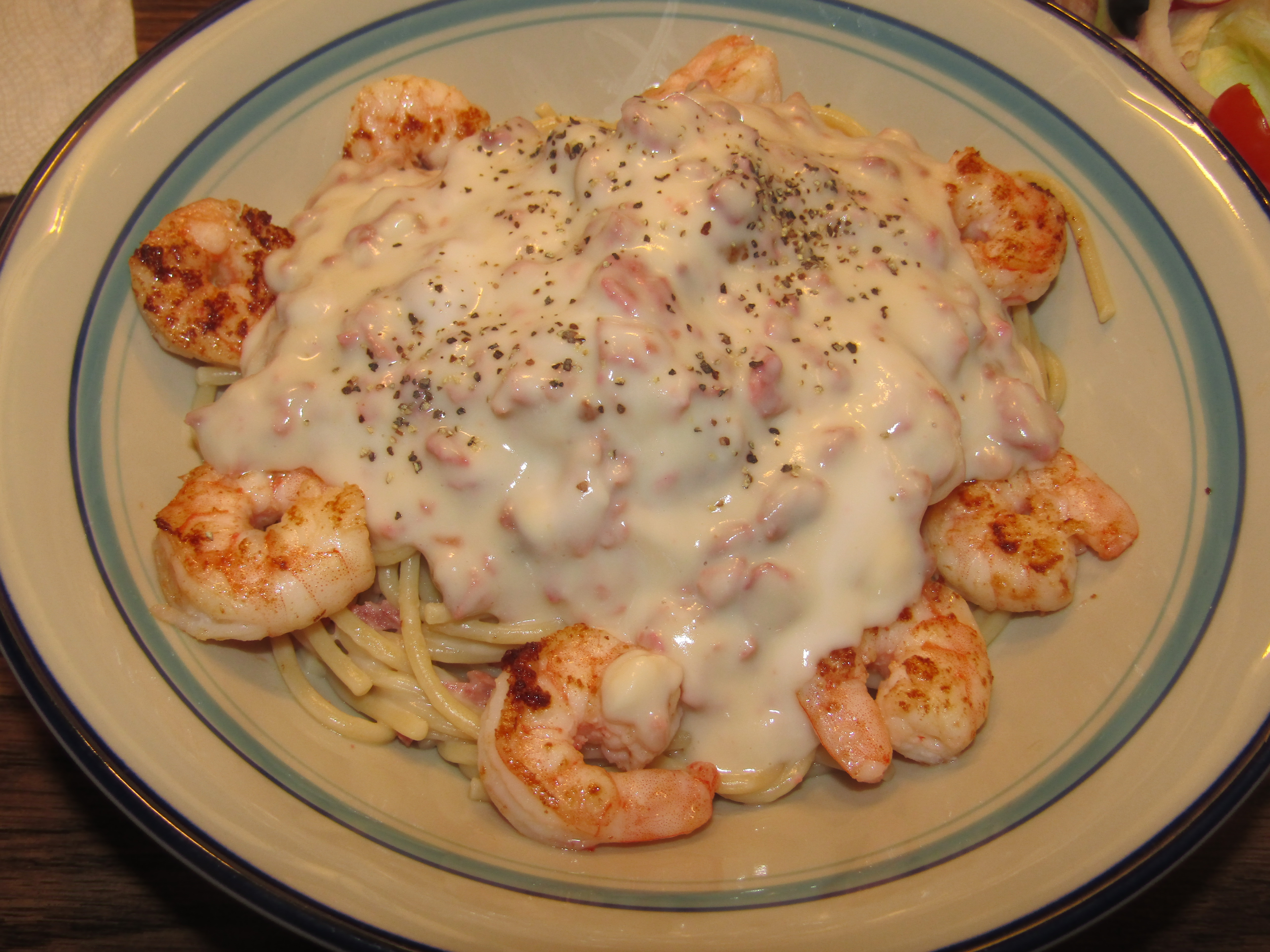 Shrimps & bacon Alfredo 12-3-25.JPG