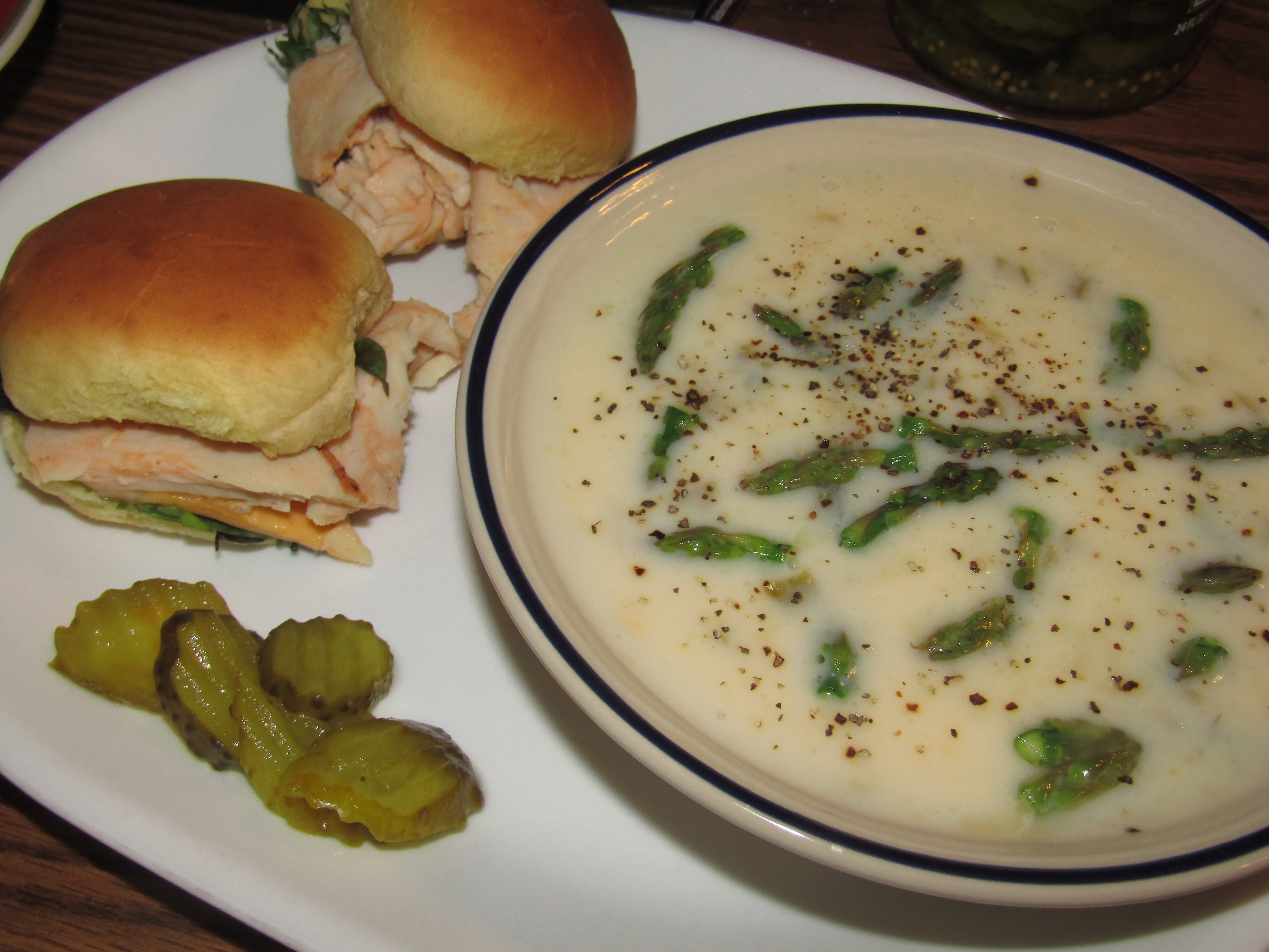 Sliders, Chicken & Cheddar - Asparagus soup 2-28-22.JPG