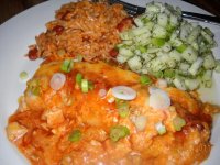 chicken enchiladas red beans n rice cucumber salsa 001.jpg