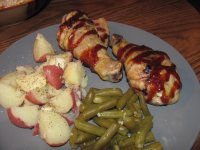 Chickin Drumsticks-Memphis BBQ - Steamed Reds - Stinky Beans.jpg