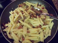 Penne with mushrooms, onion, garlic and bacon (2).jpg