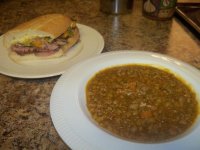 Sausage and Lentil Soup and London Broil Hoagie (2).jpg