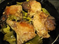Pork chops, pan-seared with vinegar peppers.JPG