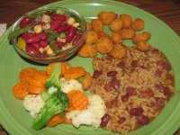 Popcorn Shrimp, Red Beans n' Rice, 3-Bean Salad.jpg