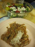 Greek orzo casserole, plated.JPG