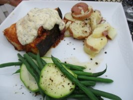 Swordfish with maple pecan glaze.JPG