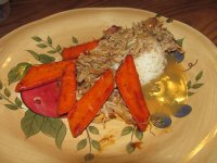 Pulled Pork over White Rice-Candied Carrots.jpg