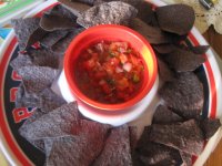 Trader Joe's bruschetta with blue chips.JPG
