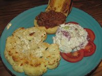 Sloppy Joe's Red Tater Salad, Culiflower Baked.jpg