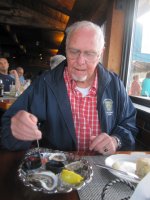 Dad and oysters at Mill Wharf.JPG