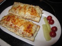 Tuna melt on French bread.JPG