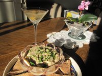 Homemade hummus and martini.JPG