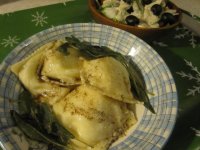 Ravioli with browned butter and sage.JPG